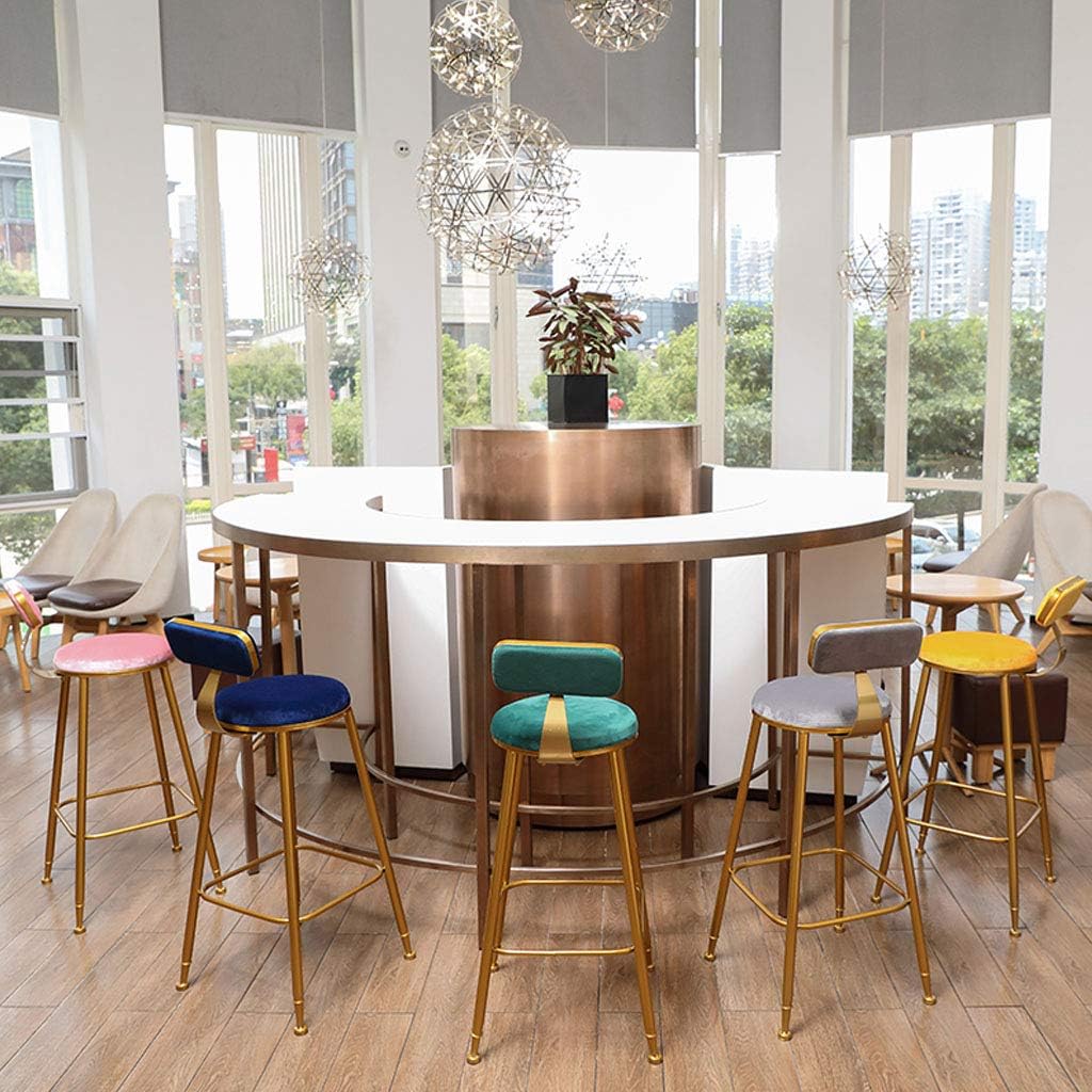 65/75 cm Velvet Bar Stool Chair Covers with Backrest,Elastic Seat Home Soft Chair Slipcover Chair Protector for Kitchen Breakfast Counter Chairs Bar Stools