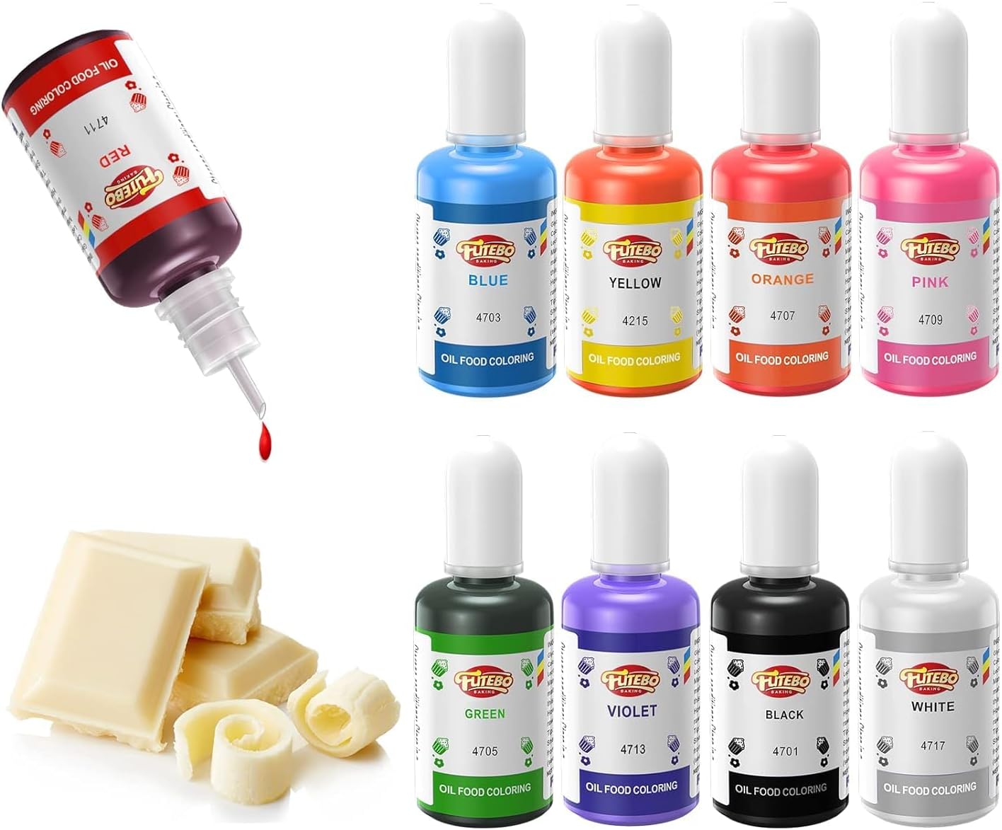 Oil Based Food Coloring, 15ml Large Capacity Food Coloring for Icing, Dye Color for Chocolate Candy Cake, Edible Oil Food Grade Dye for Baking, Fondant & Forsting
