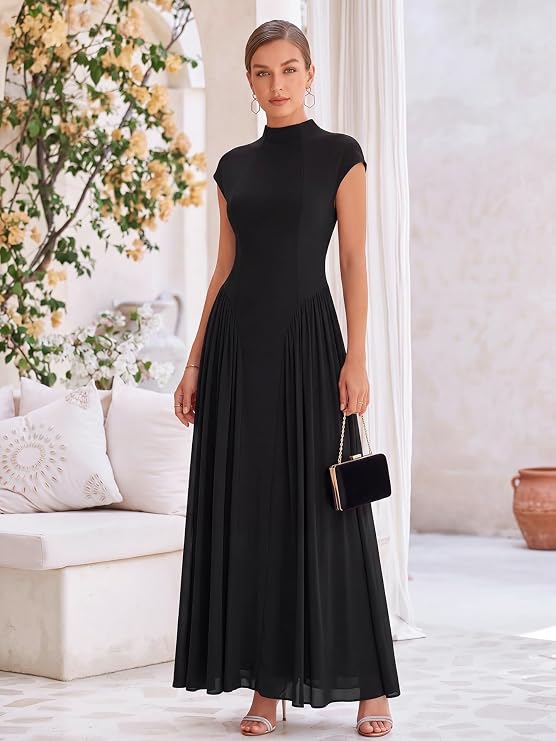 Floral Summer Maxi Long Garden Formal Wedding Guest Dress for Women Elegant