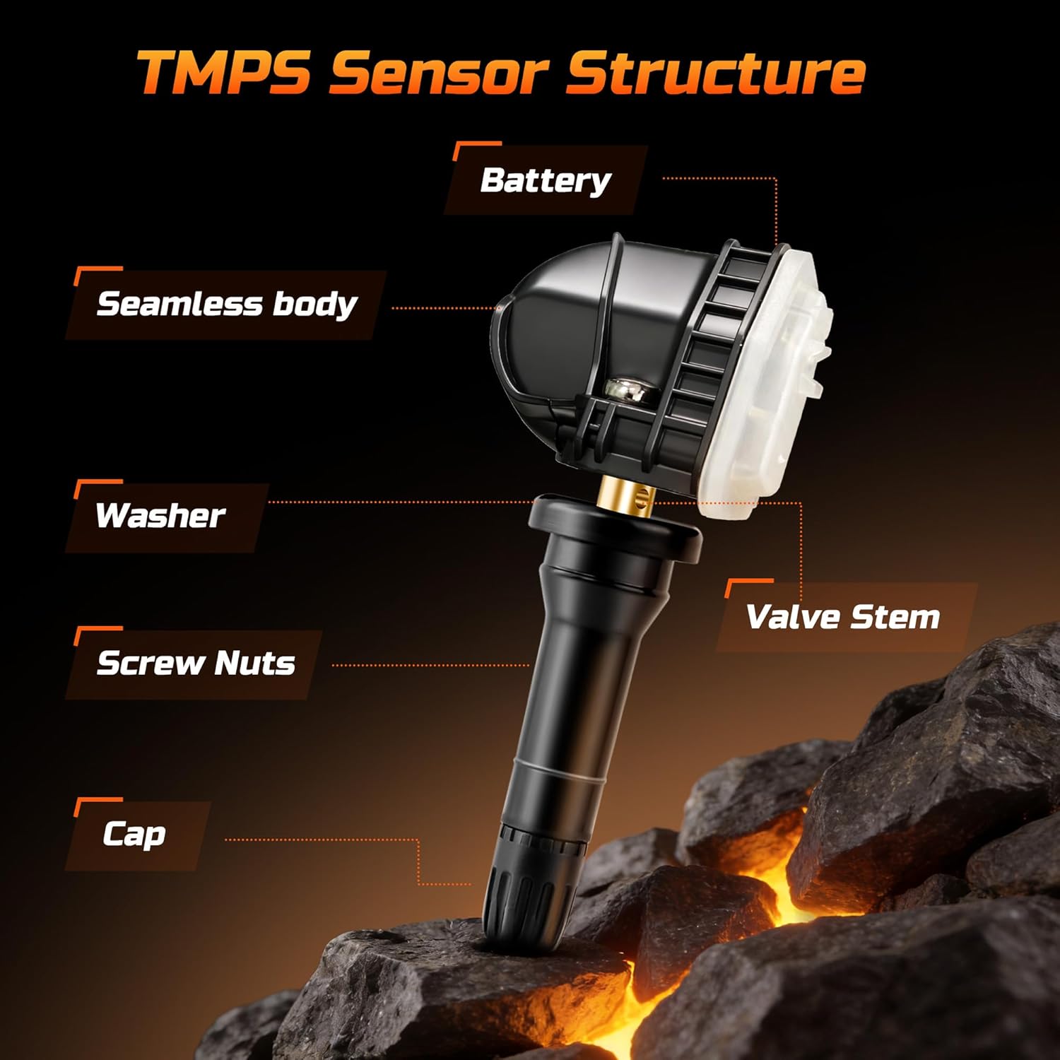 TPMS Sensor 4Pcs Tire Pressure Monitoring System Sensor F2GT1A180AB Compatible for 15-20 Ford F150 15-24 Edge 16-19 Explorer 18-23 Expedition 16-20 Fusion 15-24 Mustang 22-24 Maverick