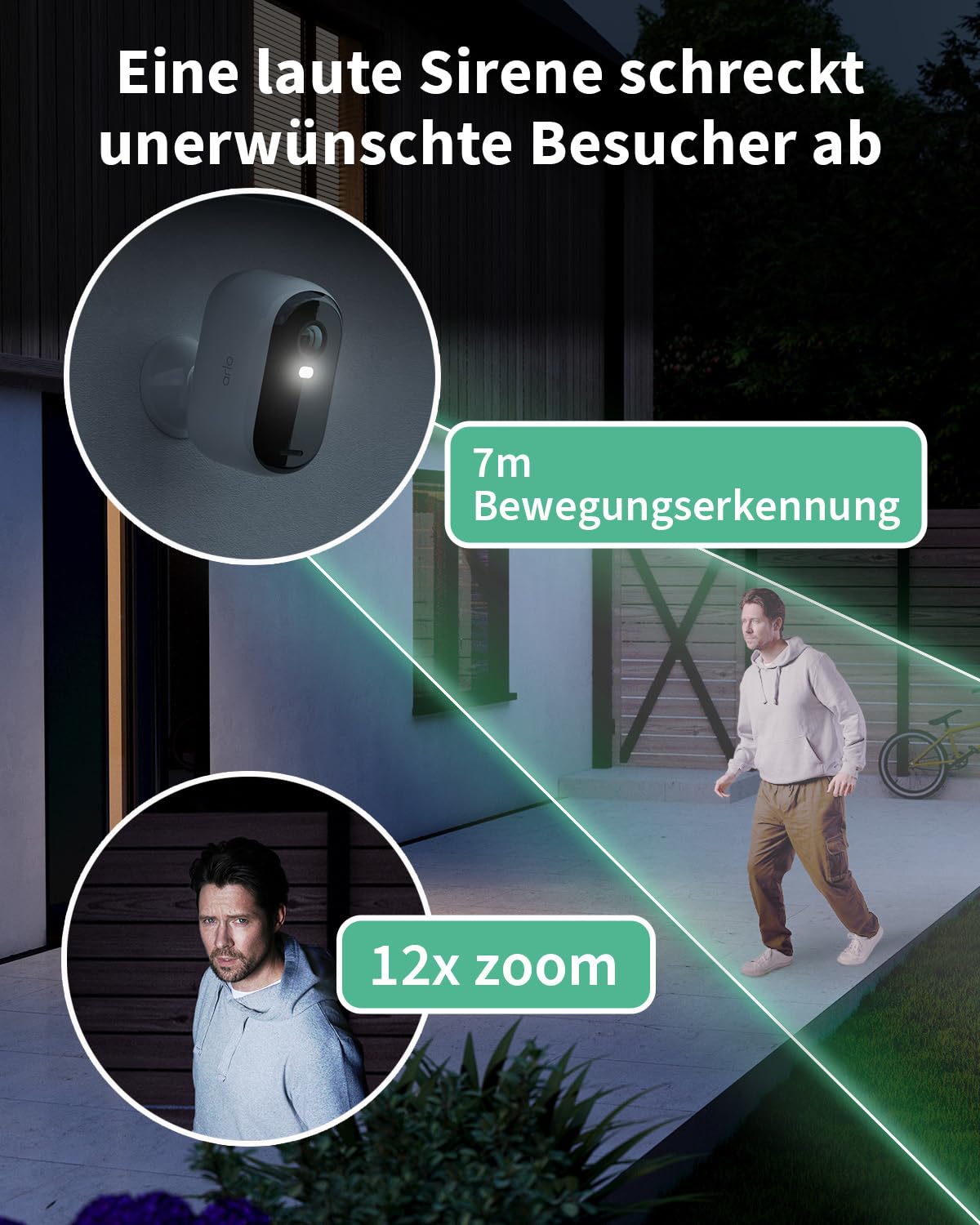 Arlo Essential 2 HD XL Batterie Überwachungskamera Aussen WLAN, Kabellos, 1080p Video, Farbnachtsicht, Licht, Bewegungsmelder, Sirene, 2-Wege Audio, Arlo Secure Plan Testzeitraum, 2 Kameras, Weiß
