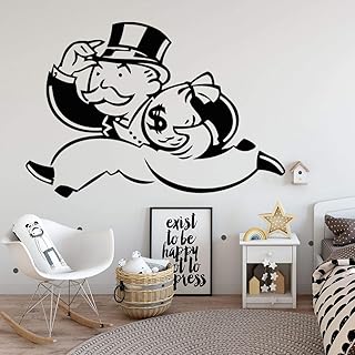 Money Bags Monopoly Game Board Games Family Time Strategy Strategic Babies Guys Boys Girls Womens Kids Children Wall Decals Vinyl Stickers Art Rooms Room Walls Wall Size 15x20 inch