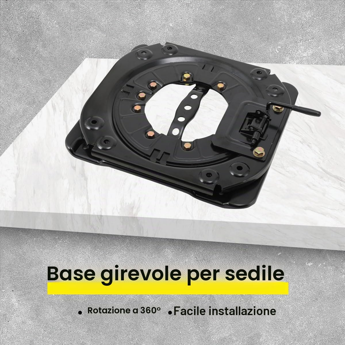 Base Girevole per Sedile Console Girevole a 360°, Base del Sedile Girevole per Auto Sedile per Impieghi Gravosi Base, 130 kg Carico Universale per Furgoni, Camper e Autobus