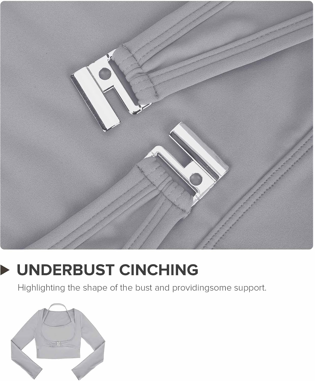 BRXL Long Sleeve Halter Tee for Women with Thumb Hole Cropped Tops Slim Fit Athletic Pilates Workout Gym Shirts
