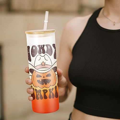 Miniatura 6 de AGH Vaso de sublimación de 25 onzas con tapa de bambú, paquete de 6 latas de cerveza esmeriladas por sublimación, material de color degradado,