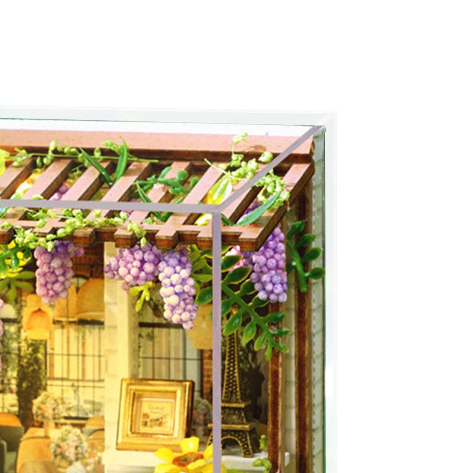 Kit per Case in Miniatura Fai da Te: Mini Casa delle Bambole con Copertura Antipolvere E Illuminazione a LED Integrata – Regalo Perfetto per Valen, Tempo Libero