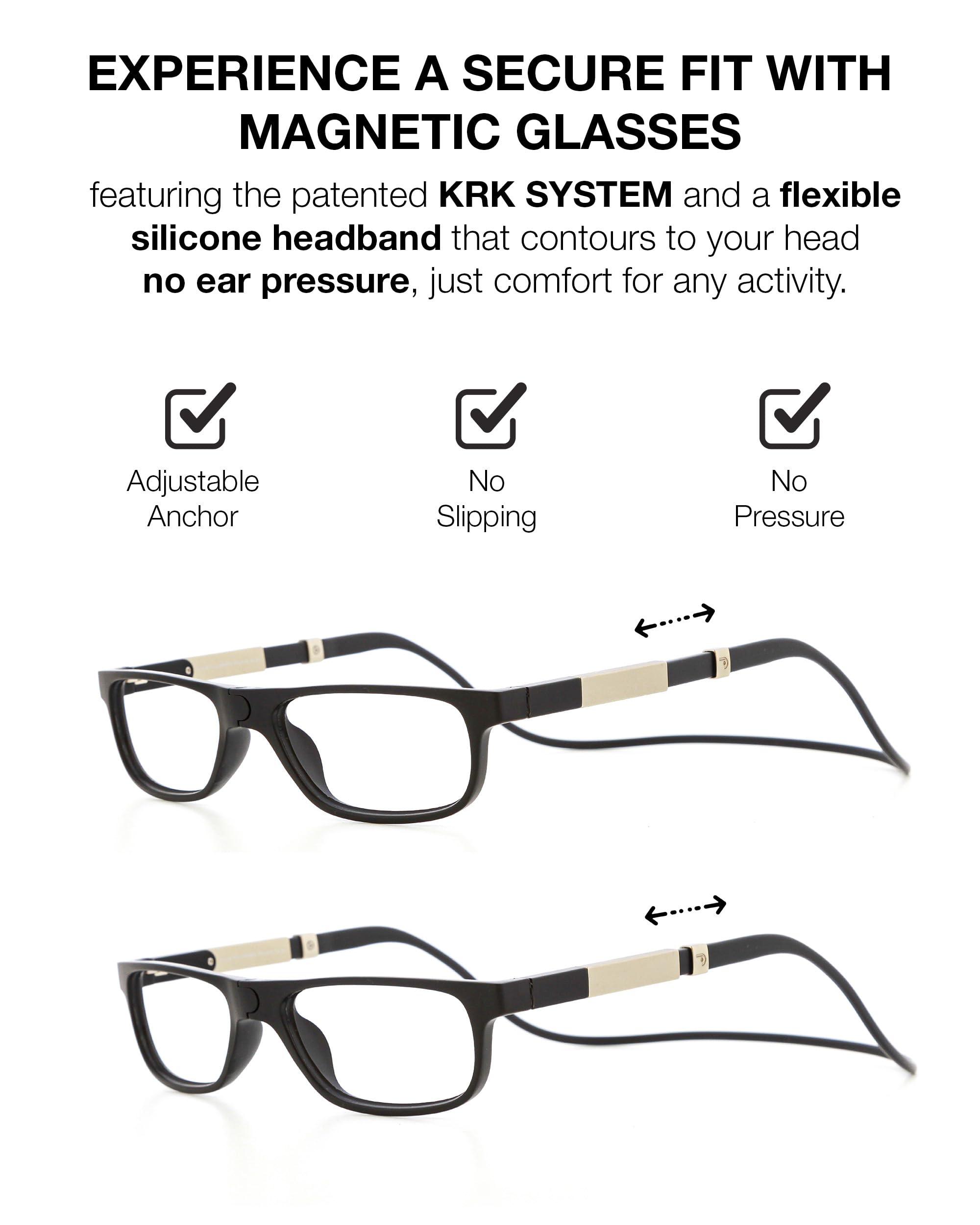 DIDINSKY Krik Occhiali da Lettura Magnetici, Anti Luce Blu | Chiusura magnetica frontale · Per leggere da vicino · Anti luce blu · Ingrandimento +1.0 a +3.0 · Custodia inclusa