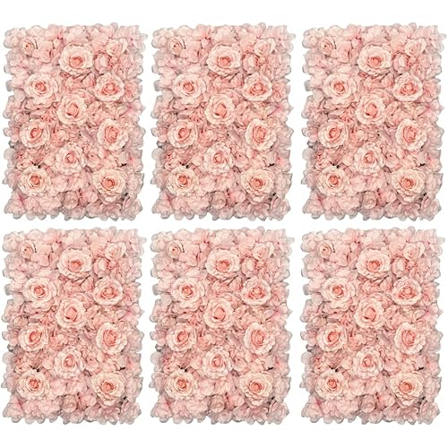 Flower Panels for Flower Wall (6 Pack) 24 Inch by 16 Inch Each | Flower Wall, Backdrop, Weddings, Event Decor, and Bridal & Baby Shower (Gradient Pink)
