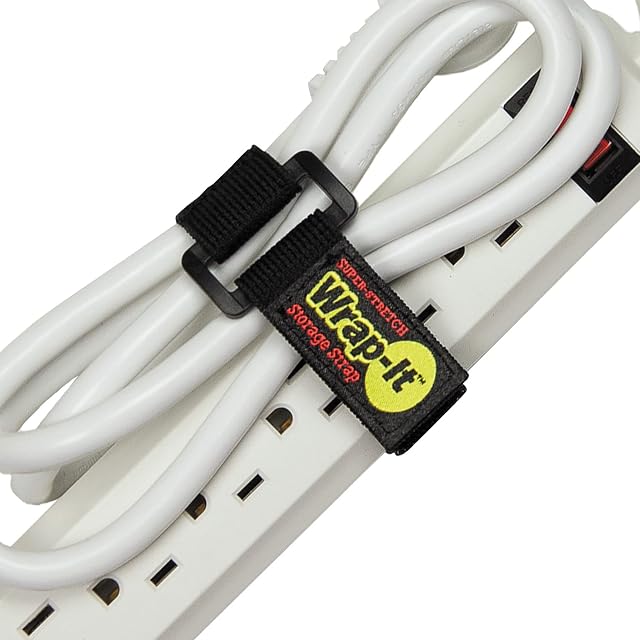 Wrap-It Storage - Super-Stretch , 9" (10 Pack) - Elastic Hook and Loop Cinch Straps - Extension Cord Organizer, Hose Strap, Cable Straps, Tool Strap, Cord Wrap