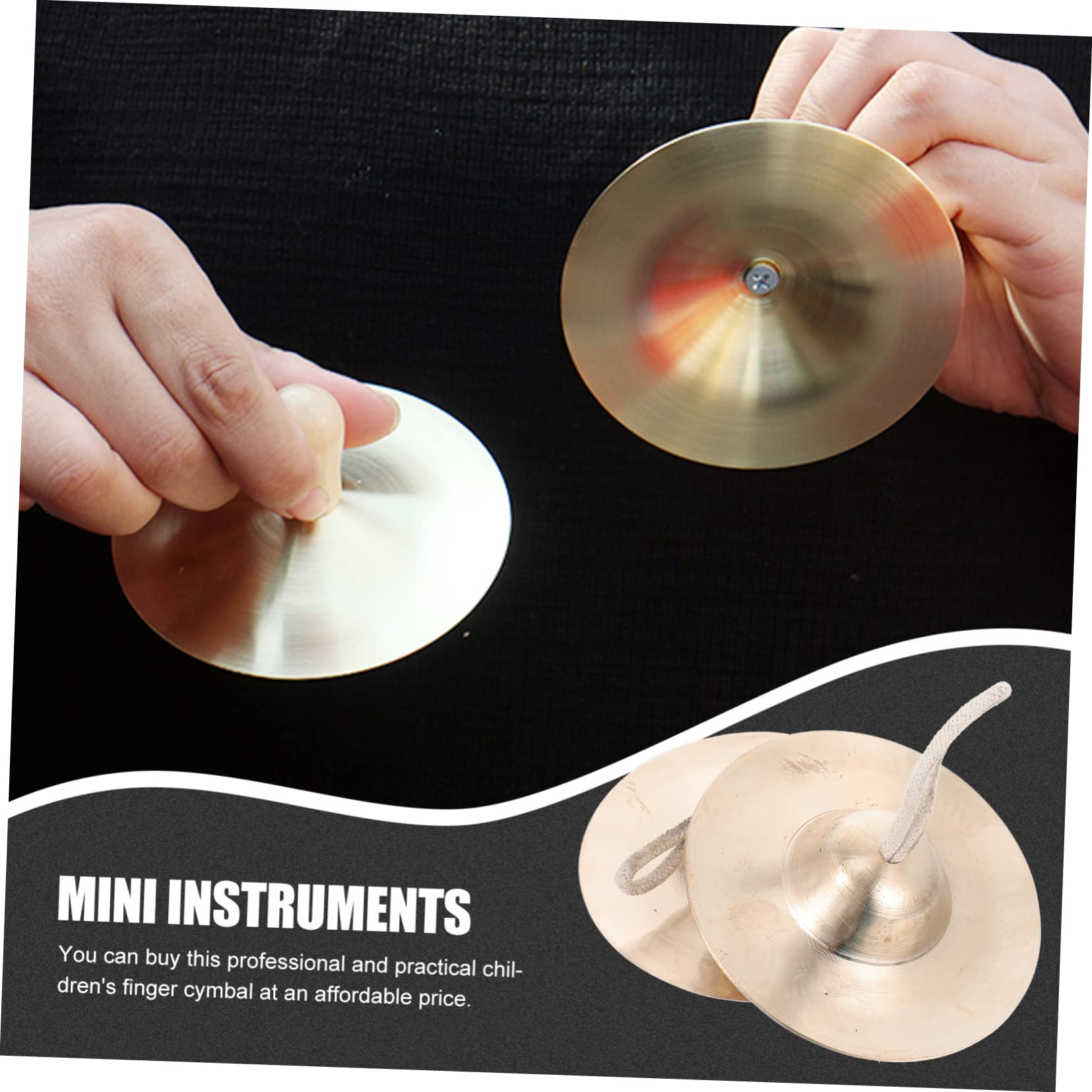 2 Stück Kupferfingerbecken Fingerinstrument für Kinder Gold
