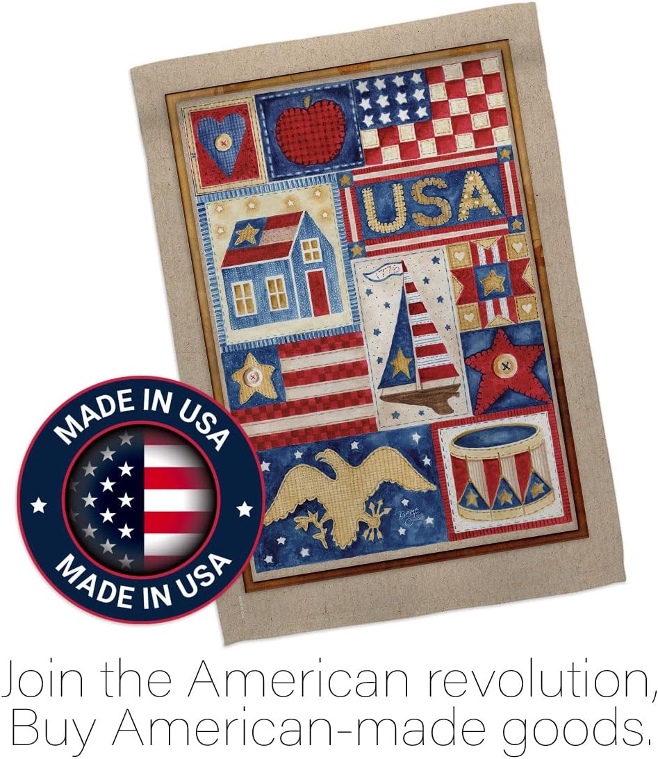 Breeze Decor H111077-BO USA Collage Americana Patriotic Decorative Vertical, House Flag 28"x 40", Multi-Color