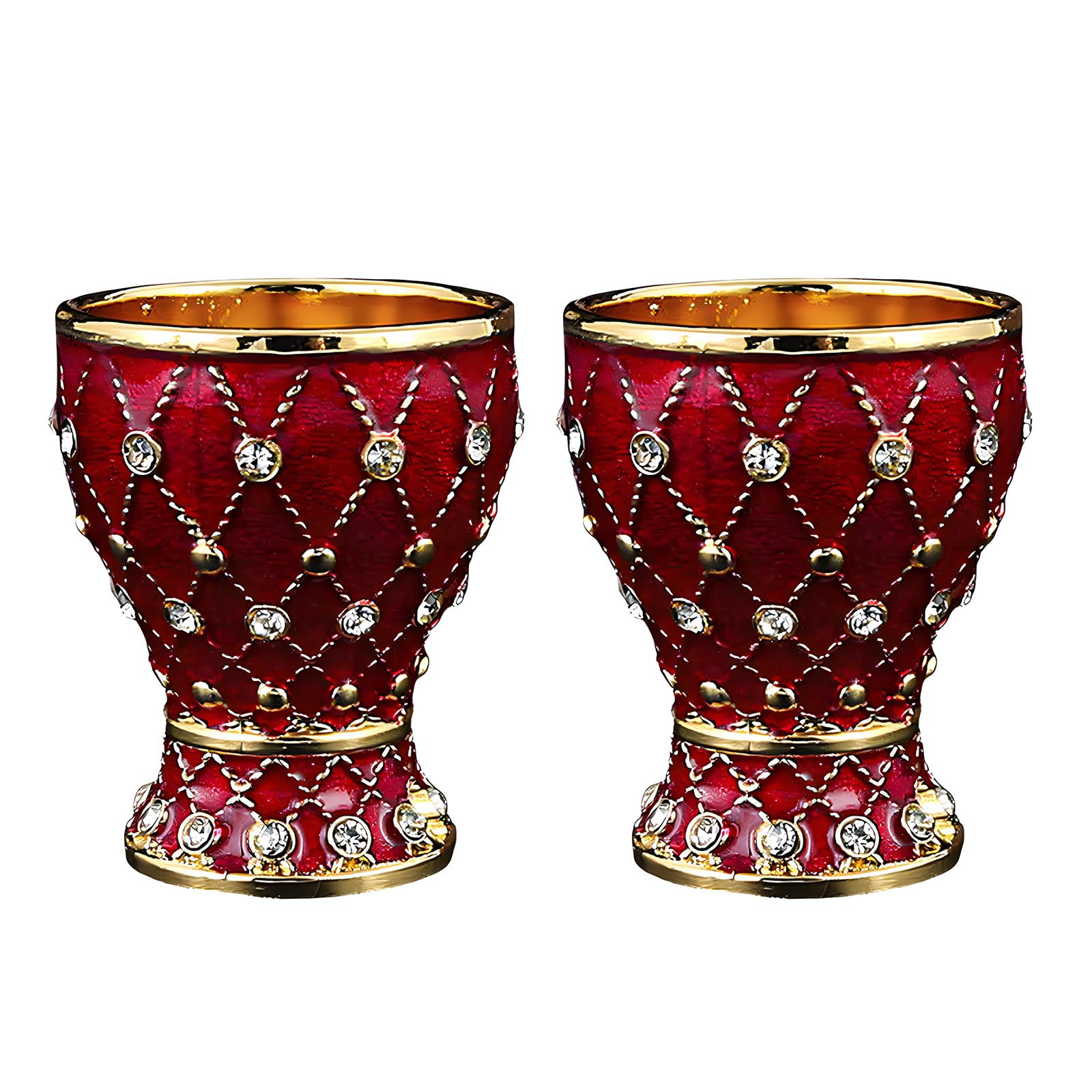 Xjdzineq Geometric Pattern Alloy Wine Goblets Shot Glass Perfect for Formal Event and Casual Gatherings Geometric Shot Glass