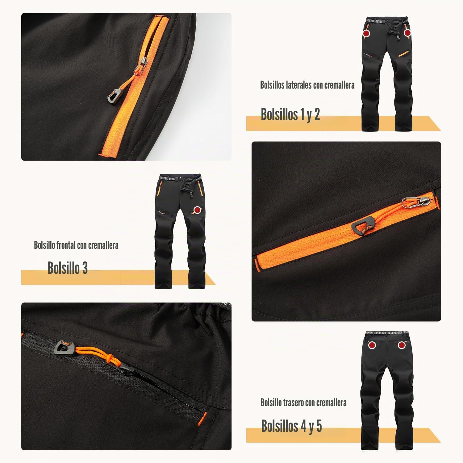 SUKUTU Pantalones de Trekking para Hombre Ligeros y Transpirables de Secado rápido para Exteriores