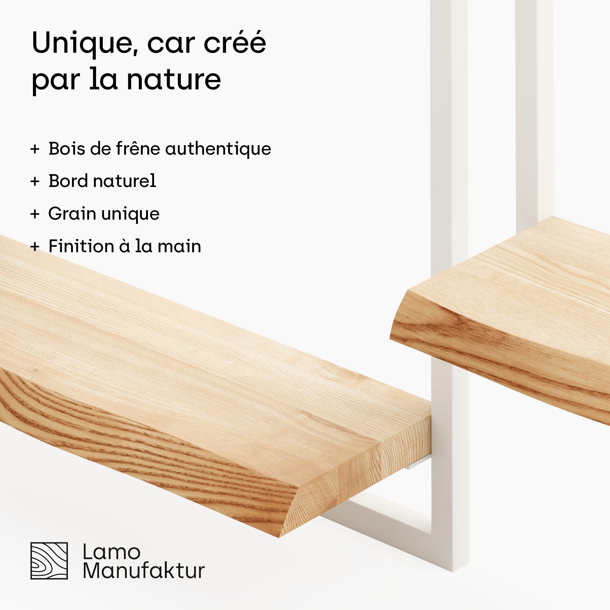 LAMO Manufaktur Étagères murales Set 2pcs 15/20cm | Petite étagère en Bois pour Chambre, étagère Murale Cuisine | Couleur: Marron Noisette, Cadre: Anthracite