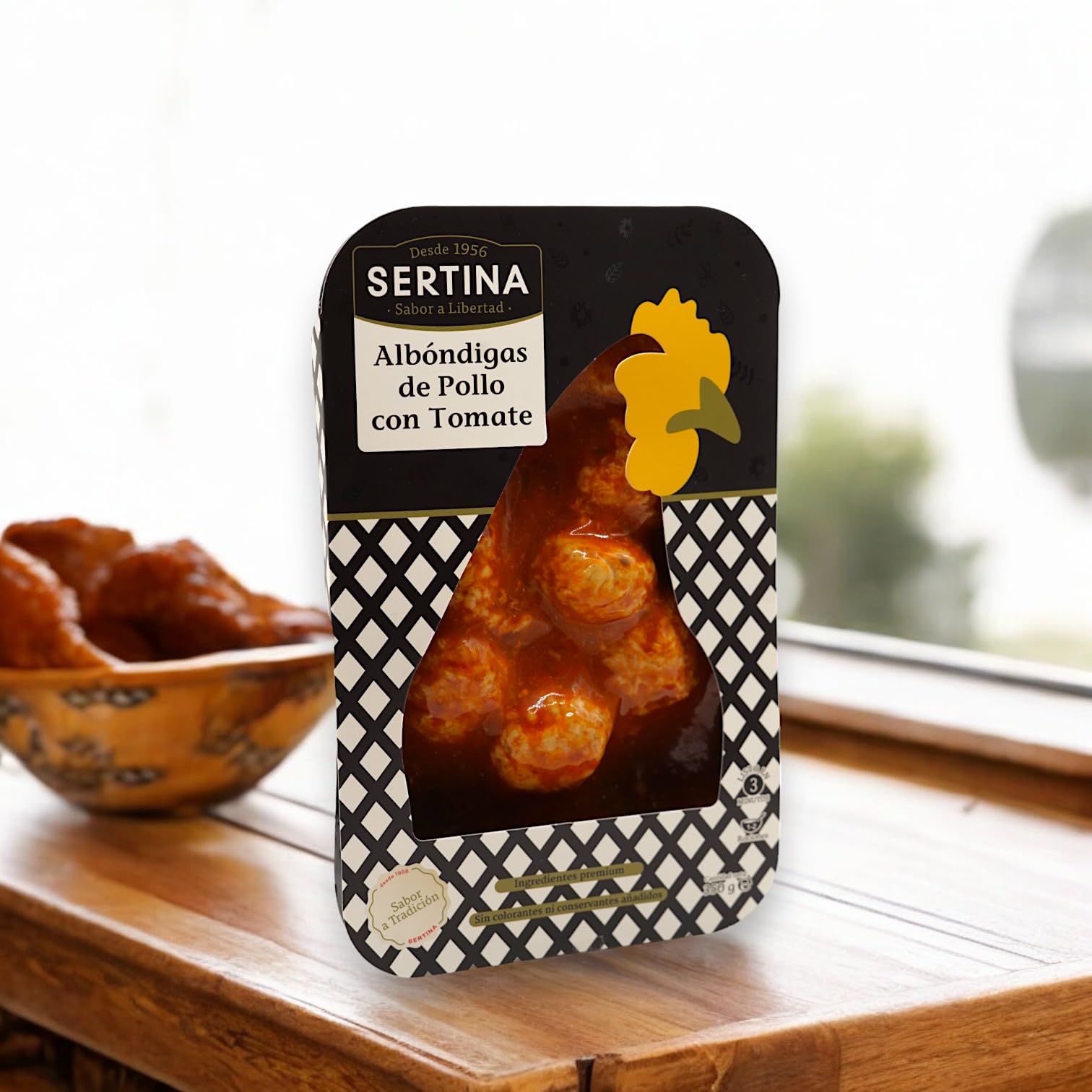 Sertina Albóndigas de Pollo Con Salsa de Tomate Natural, Pack de 6 x 350g - Comida Gourmet Lista Para Comer, Receta Tradicional, Sin Conservantes, Rápida y Deliciosa.