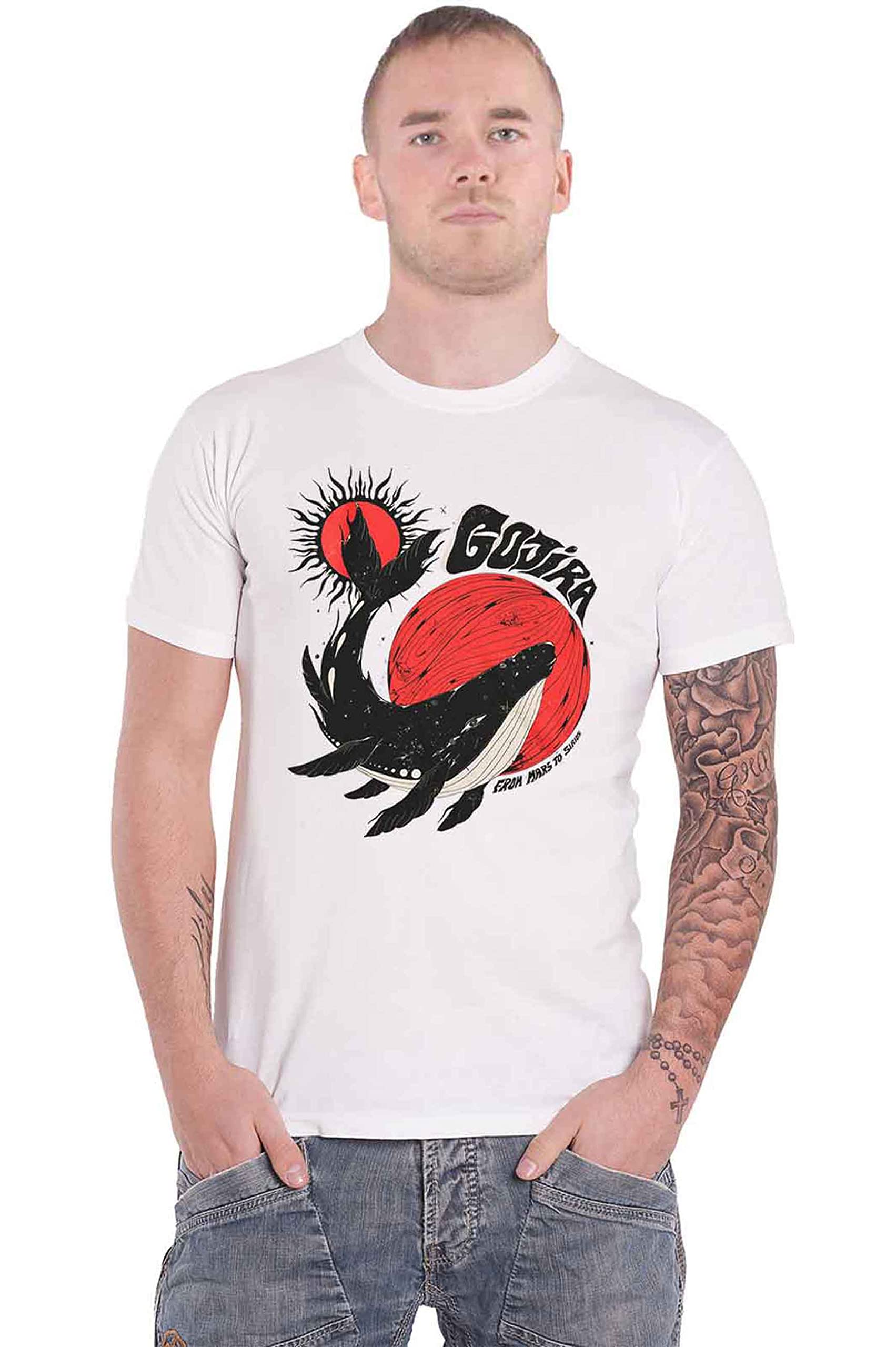 Gojira T Shirt Whale Band Logo Official Mens White XL