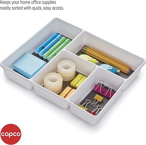 Miniatura 4 de Copco Basics Organizador de cajones con múltiples compartimentos, blancogris carbón