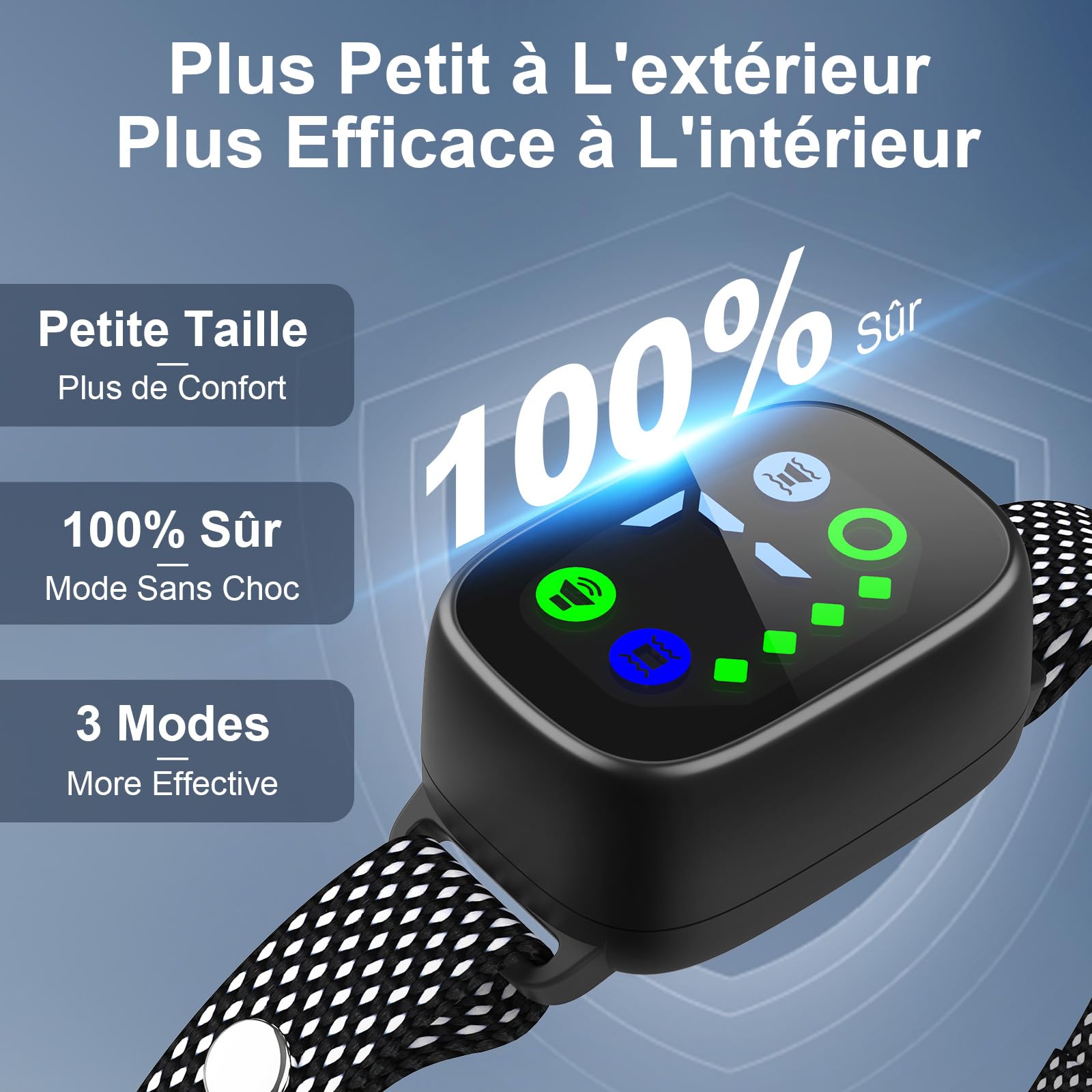 PcEoTllar Collar Antiladridos Perros, Collares Antiladridos para Perros Recargable, Detección Inteligente de Ladridos con Vibración/Sonido/Sonido más Vibración, Sensibilidad Ajustables, Negro