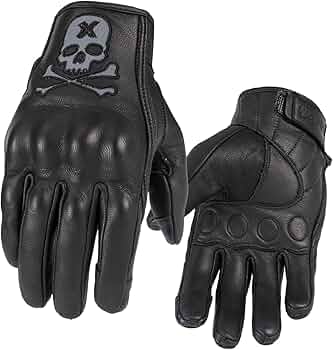 小物 real leather detachable biker glove Perforated Leather Biker Gloves – Skull Riderz