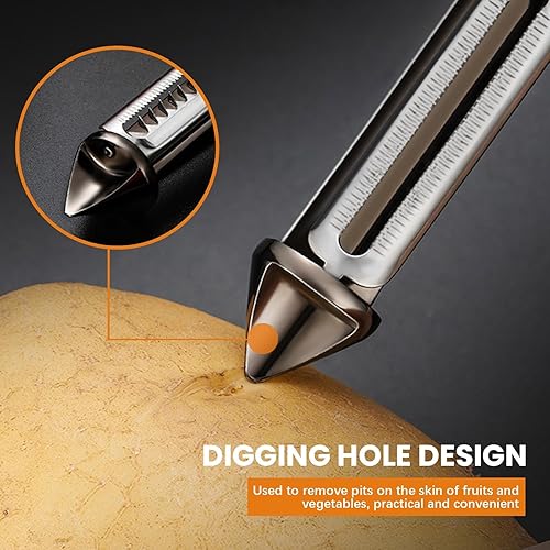 Miniatura 4 de Vincofoo Pelador de verduras multifuncional todo en uno, pelador de verduras de 4 y 1 juliana, pelador de verduras para cocina, cocina de patata,