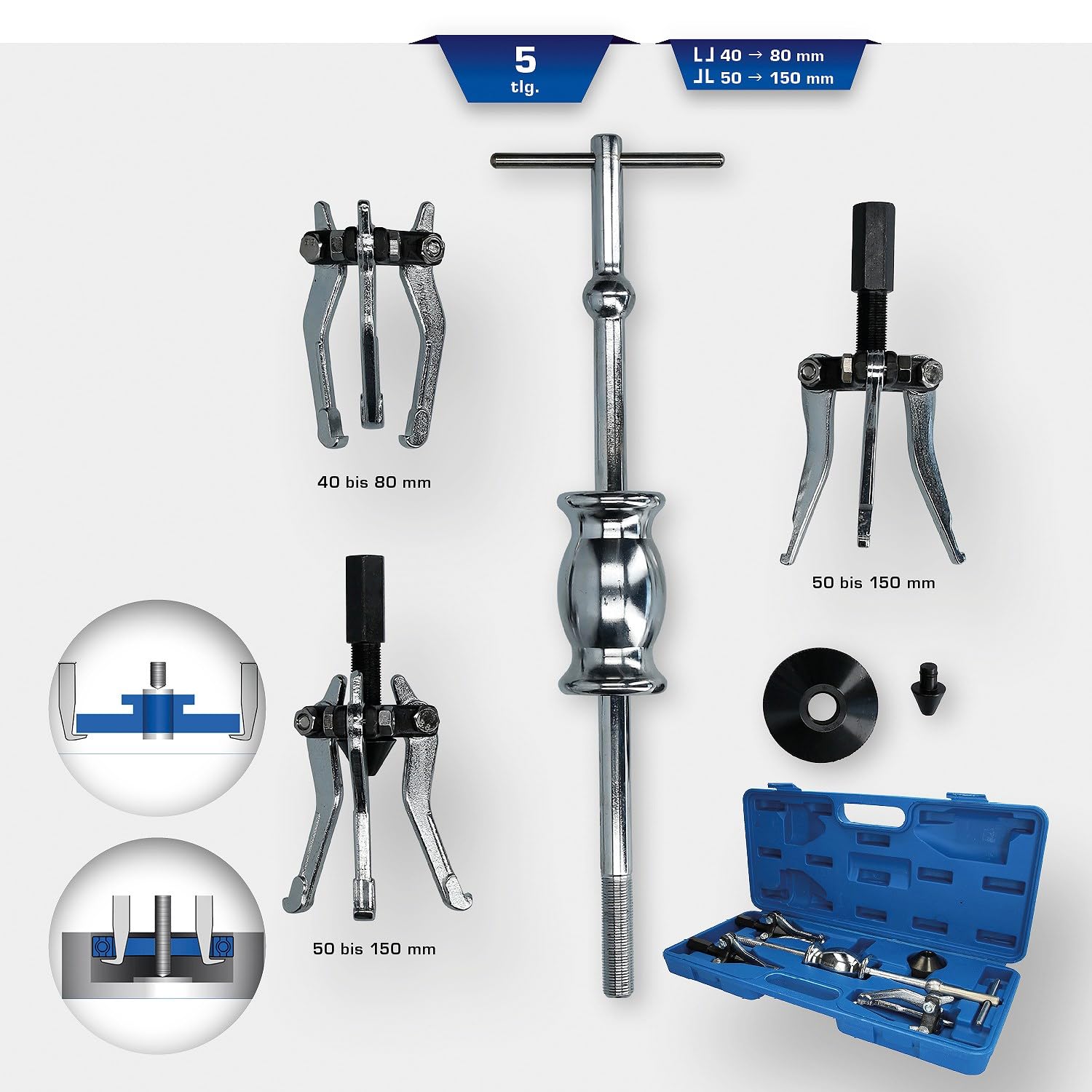 BRILLIANT TOOLS BT631200 Serie estrattore interno ed esterno, 5 pz [Powered by KS TOOLS]