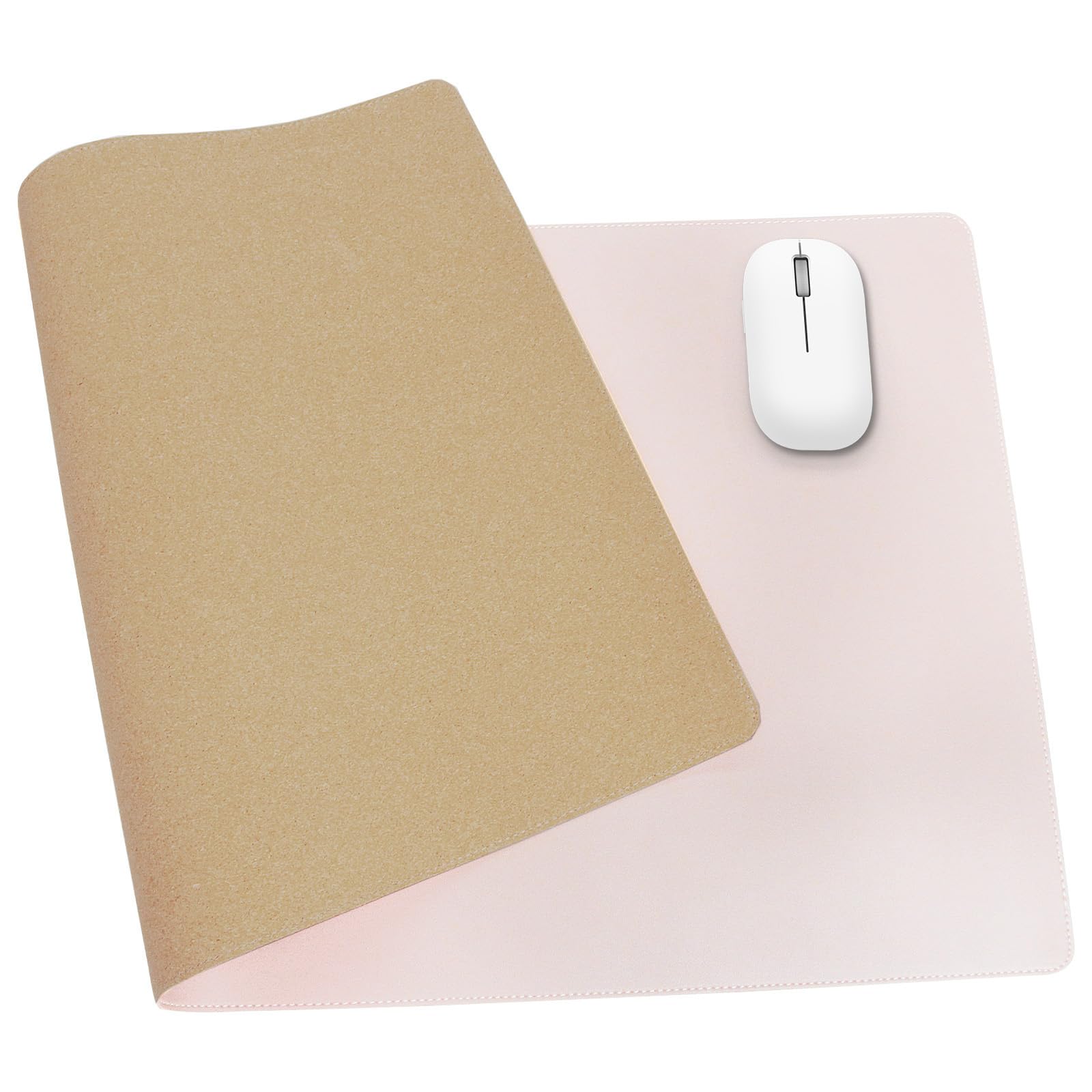 Tappetino da scrivania in pelle, grande protezione da scrivania per mouse, tastiera e laptop, antiscivolo, impermeabile, per casa e ufficio (rosa)