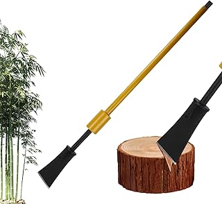 Root Cutting Tool Bamboo Tree Stump Remover Spade Shovel Garden Slayer Planting Puller Digging Bar - Heavy Duty, Black Yellow