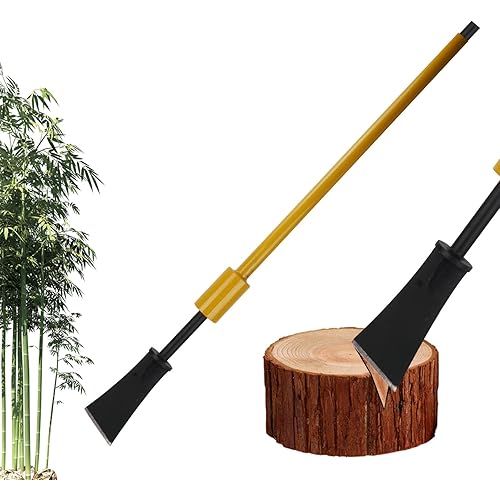 Root Cutting Tool Bamboo Tree Stump Remover Spade Shovel Garden Slayer Planting Puller Digging Bar - Heavy Duty, Black Yellow