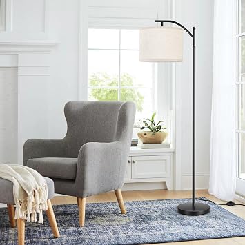 OUTON Beige Drum Lamp Shades for Floor Lamps, 11 Top x 11 Bottom x 9 High, Easy to Assemble, Replacement Linen Lampshades for Table Lamps & Bedside Lamps (1.65 Spider)