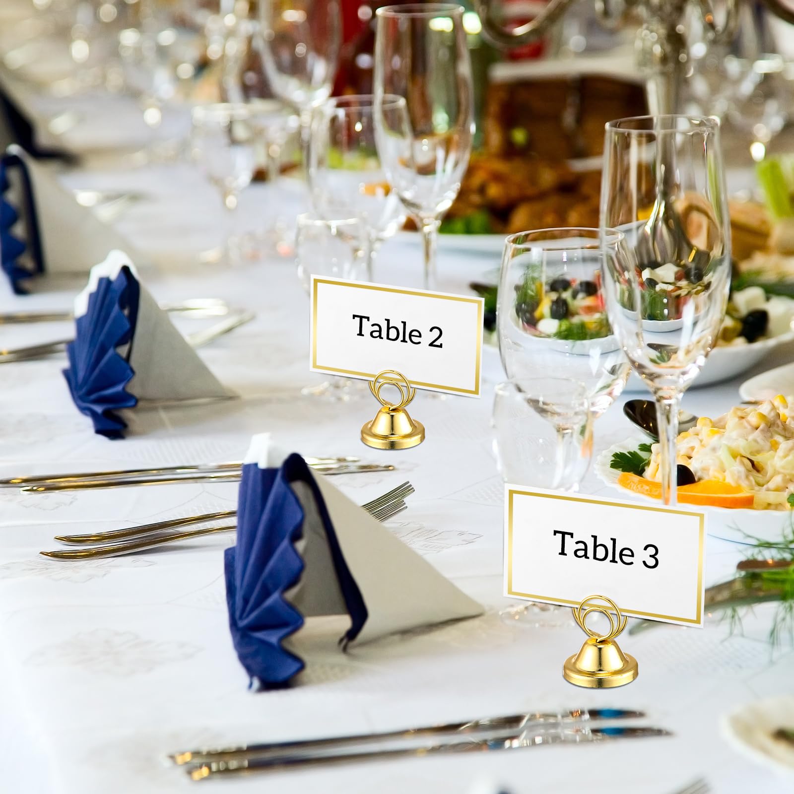 20 Soportes Para Números De Mesa, Alambre De Metal De 4,7 Pulgadas