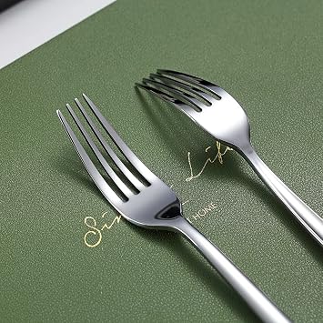 Homquen Dinner Forks 6 Piece, Stainless Steel Forks Silverware Set, Dessert Forks, Table Forks, Salad Forks for Home, Kitchen or Restaurant, Dishwasher Safe (Silver-8 Inch)