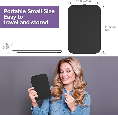 Miniatura 8 de Kintion Espejo de maquillaje de viaje, espejo de maquillaje portátil con iluminación LED, espejo de tocador de pantalla táctil de rotación de 360,