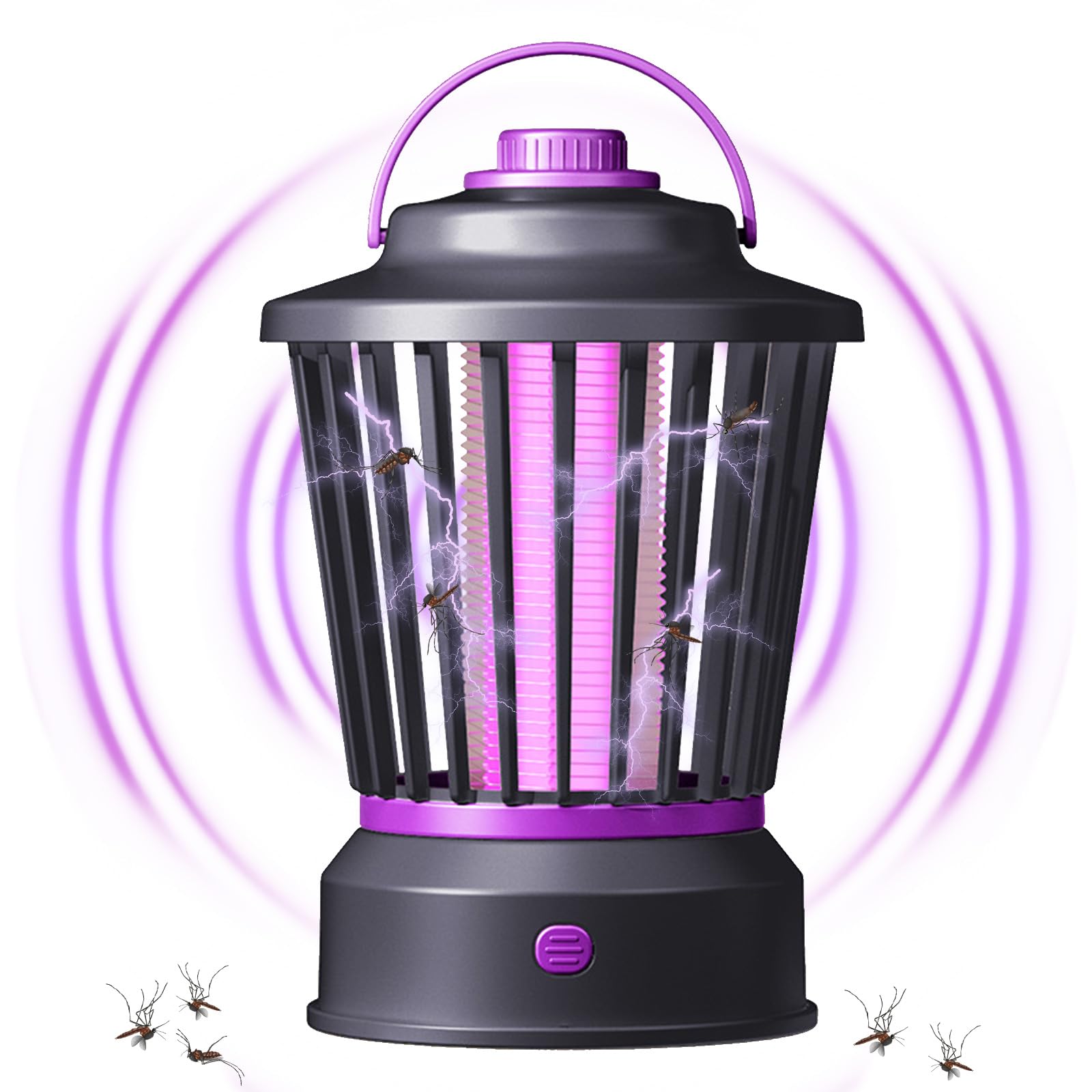 Electric Bug Zapper Indoor/Outdoor,USB Portable Fly Killer Insect Killer Trap,360° Bug Zapper,Electric Mosquito Zapper Light,Insect Killer for Home,Garden,Backyard, Camping (Gray)