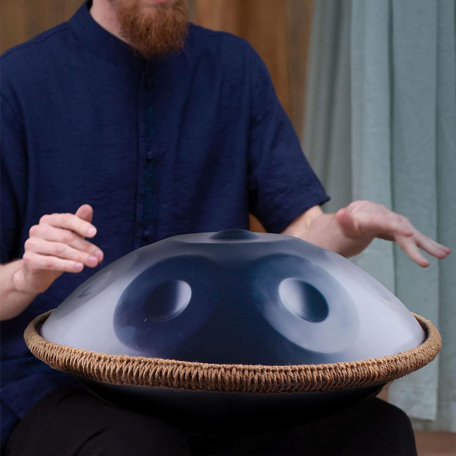 Tambour à Main en Acier 10 Notes, Handpan De 22 Pouces en Ré Mineur, Tambour à Main 432hz, pour La Guérison Sonore, La Méditation Personnelle, Le Yoga