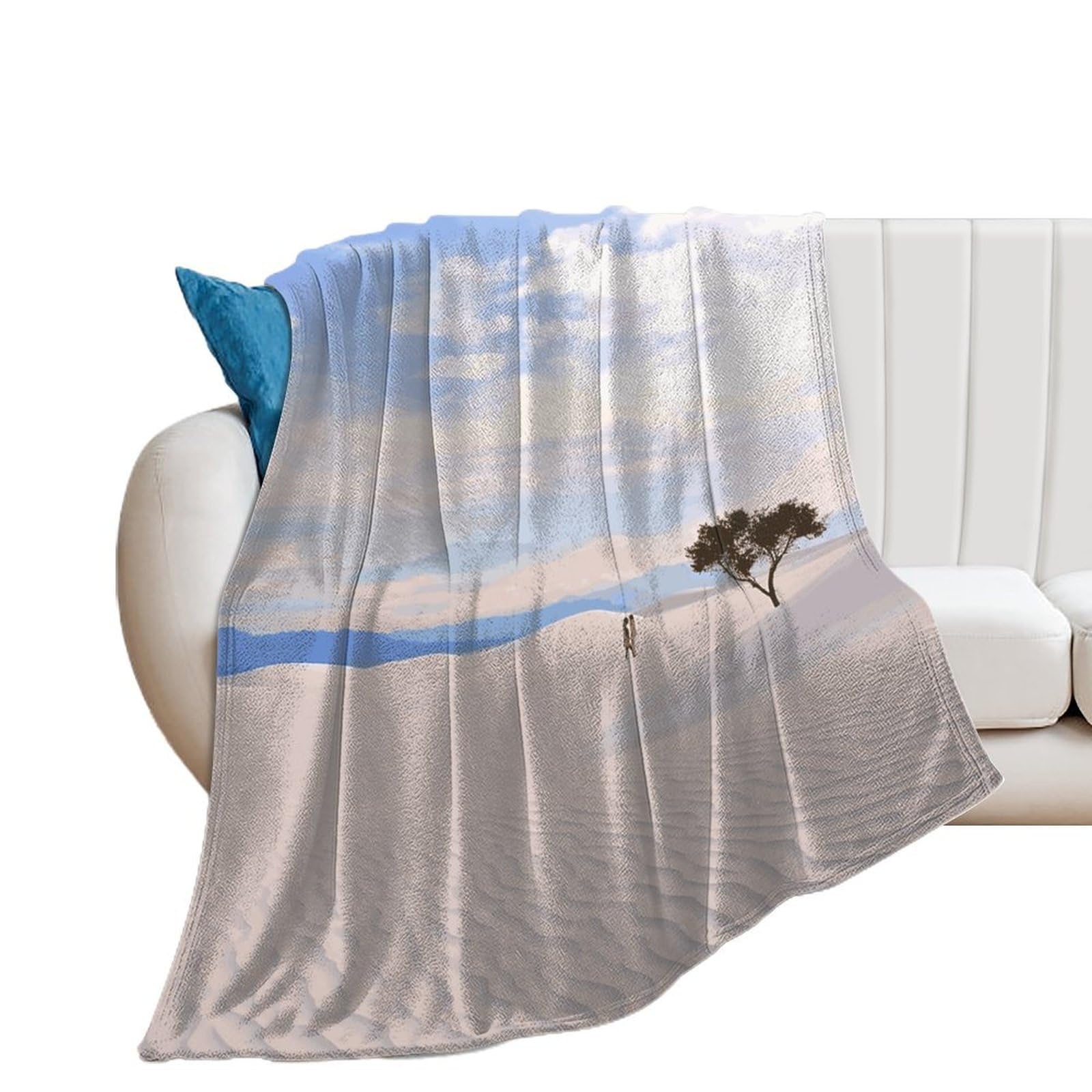 Couverture de lit romantique et douce paysage de sable