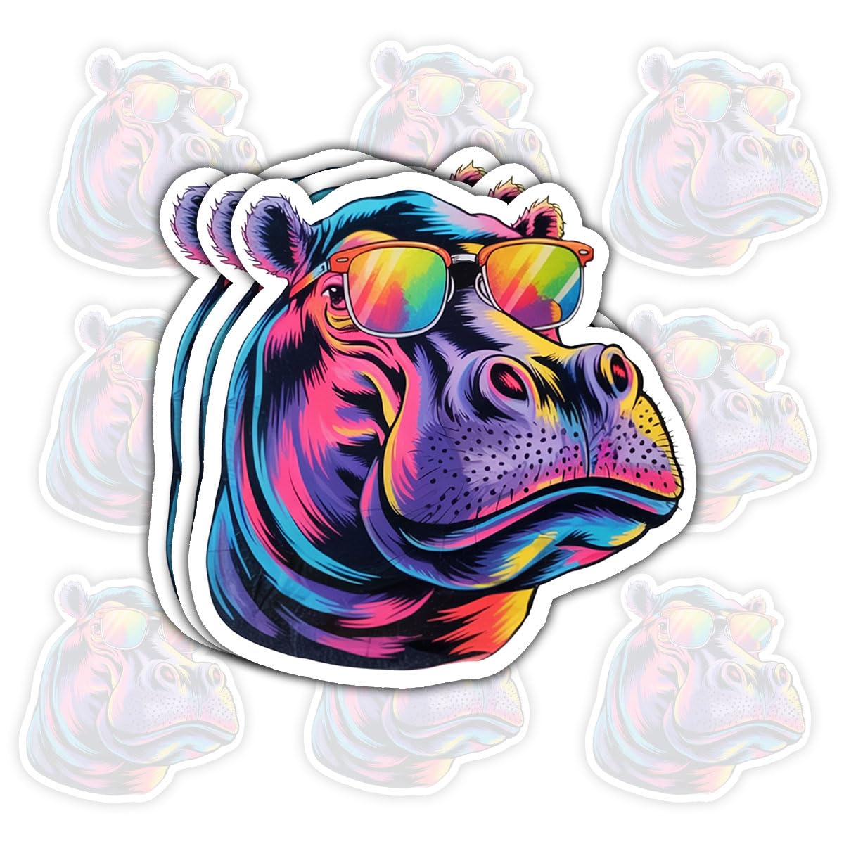 Cadeaux pour fans d'hippopotames lot de 3 autocollants amusants pour ordinateur