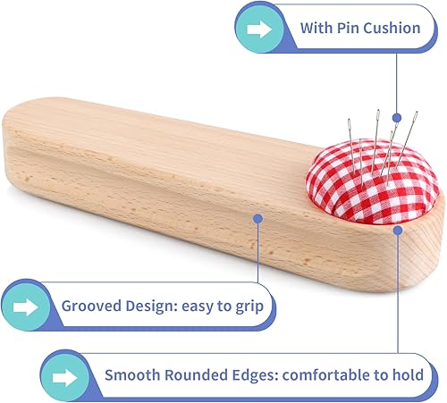 Miniatura 4 de MOLIGOU Sastres Clapper con cojín de alfiler, pinza de madera para acolchar, herramienta de costura para planchar