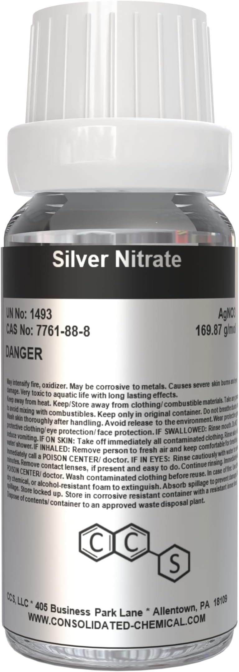 Silver Nitrate 10g Glass Bottle High Purity (10 Grams)