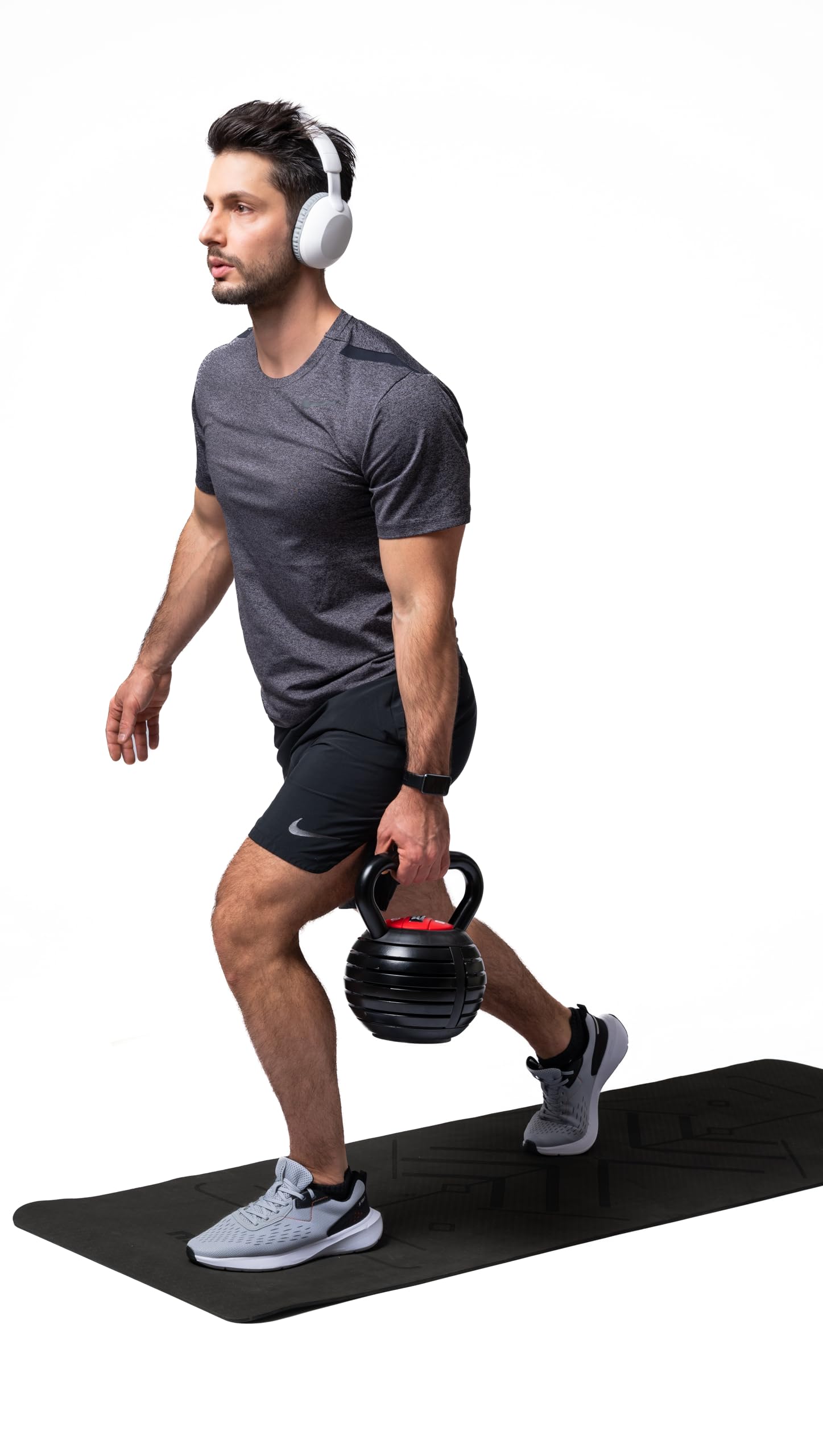 Nilox Kettlebell Regolabile in Acciaio, Peso Regolabile da 2 a 18 kg, Impugnatura Salda, Piastre in Acciaio Resistenti alla Corrosione, Attrezzo da Palestra per Allenamento Forza e Cardio