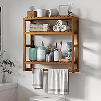 Vista 9 de Organizador de Almacenamiento Sobre el Inodoro Estantes de Baño Montados en la Pared Organizador de Rincón de 3 Niveles Ahorro de Espacio Estante