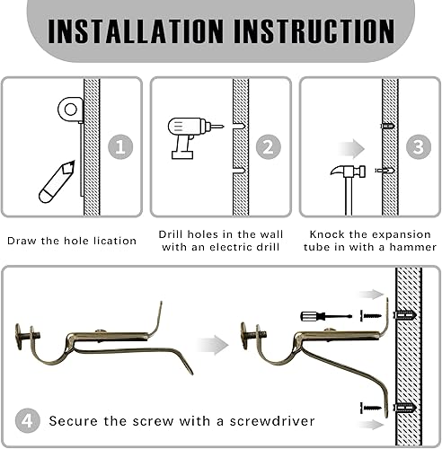 Miniatura 4 de FMFUNCTEX Paquete de 2 cortinas de ventana individuales con remates hexagonales modernos, 58 pulgadas de diámetro, longitudes ajustables de 48 a 86
