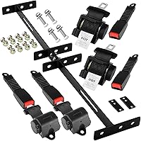 LEAPGOMAX 61 Inch Retractable DOT Seat Belts Kit - Street Legal for EZGO TXT, Club Car DS, Yamaha 4 Passenger Golf Carts (2+2)