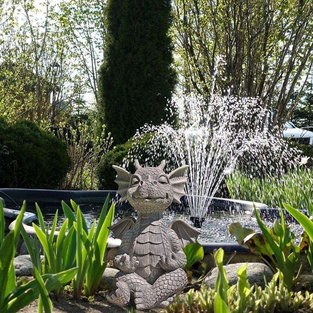 Statue de Dragon - Décoration d'intérieur en résine - Dragon Zen Yoga - Décoration de Jardin - Sculpture d'art pour extérieur, Jardin, Porche, terrasse, pelouse