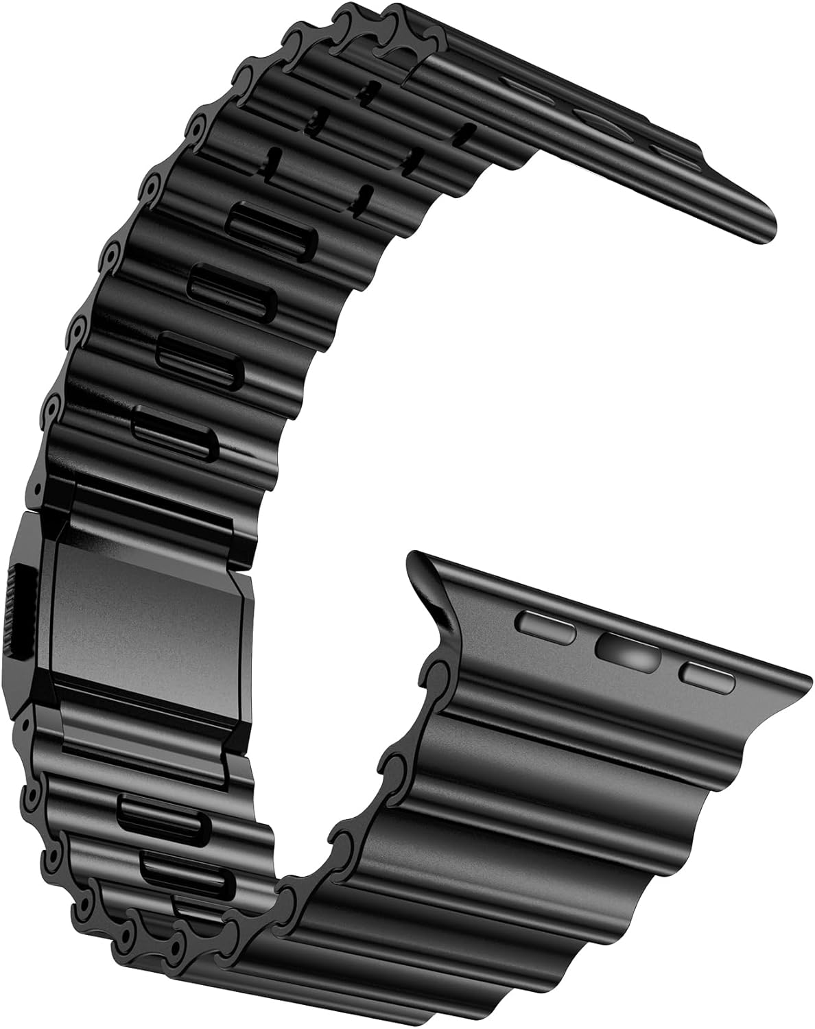 Stainless Steel Strap for Apple Watch Band,Self-disassembly Ocean Metal Bracelet​​ with Magnetic Clasp for iWatch Series 11/10/9/8/7,Ultra 3/2/1,SE 3/2/1 [2025] (46mm/45mm/44/49mm,Black)