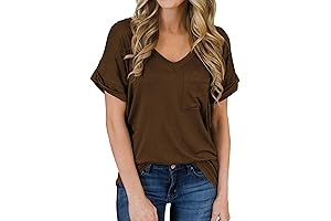 Brown V-Neck Tee for Women: A Comfortable and Casual Essential