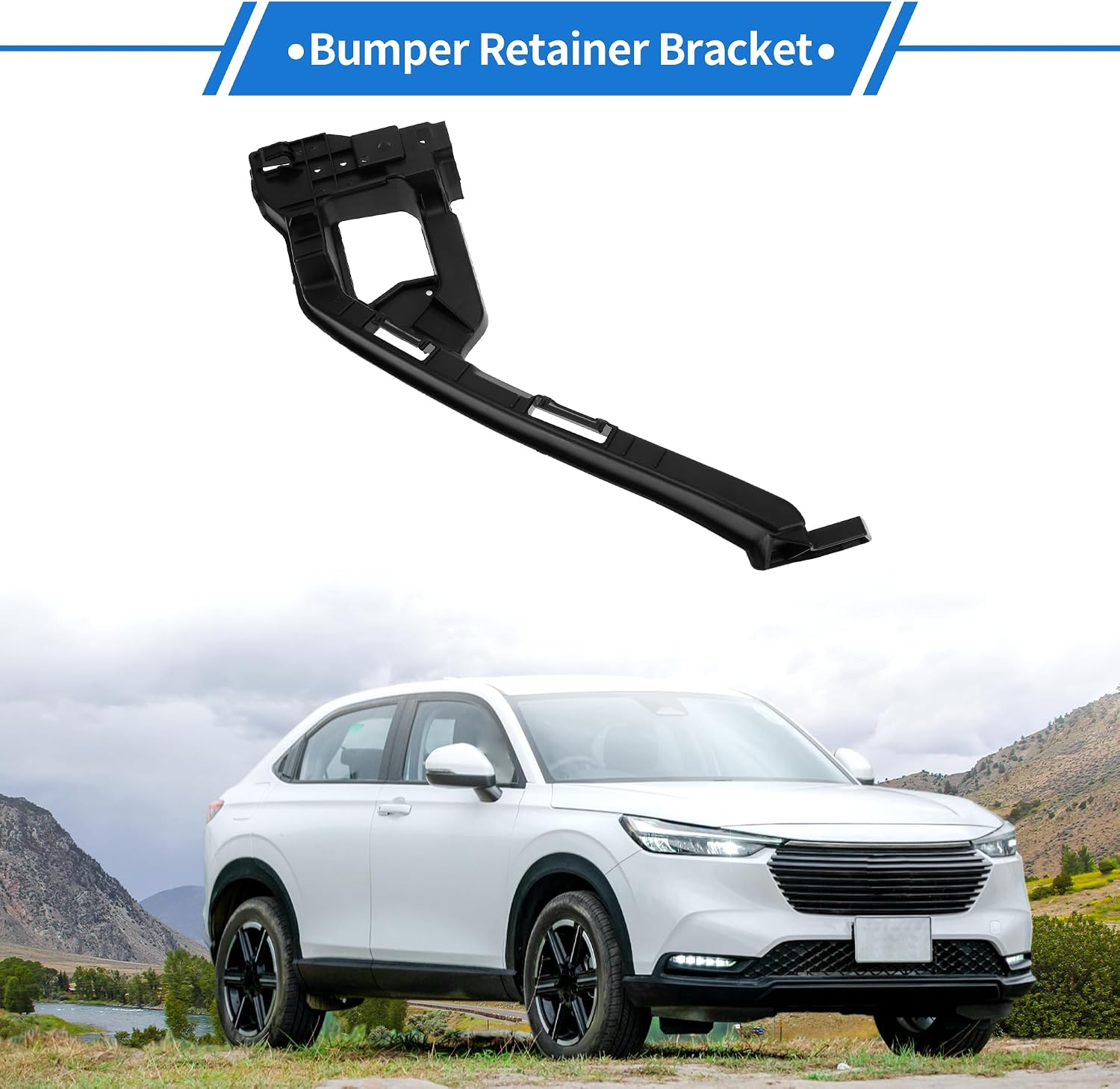 1 Pc Bumper Support Bracket Compatible for Honda HRV 2019-2021, Durable ABS Black Front Left Bumper Retainer Bracket Hold Mount No.71190T7AJ00