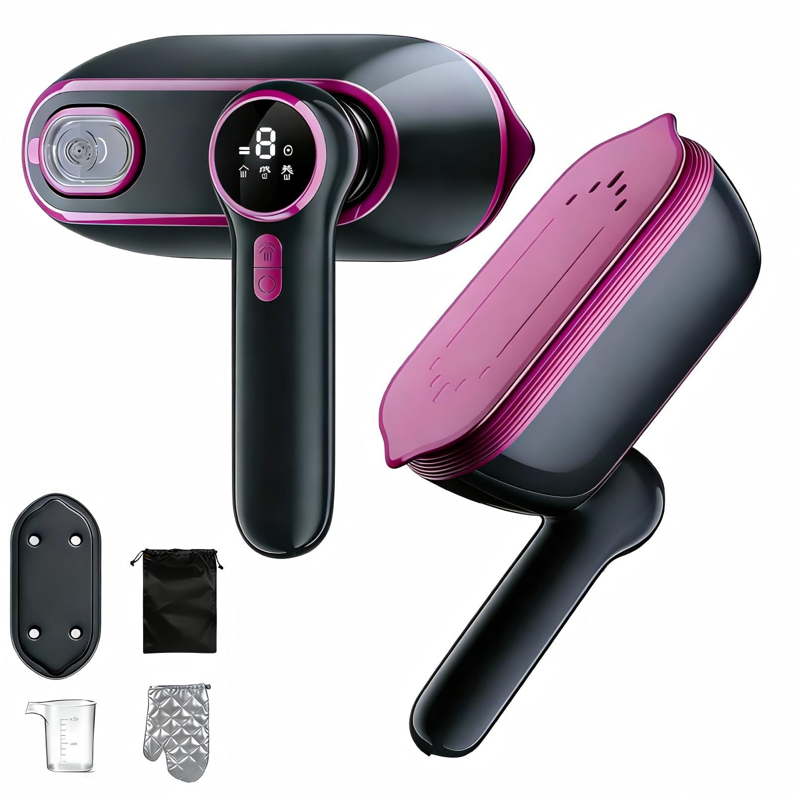 Athebalove Clothes Steamer Handheld for Clothes, Garment Iron for Efficient Wrinkle Removal, Compact and Portable Travel Steamer Iron with LED Display & 6 Mode for Home, Travel, Office Use