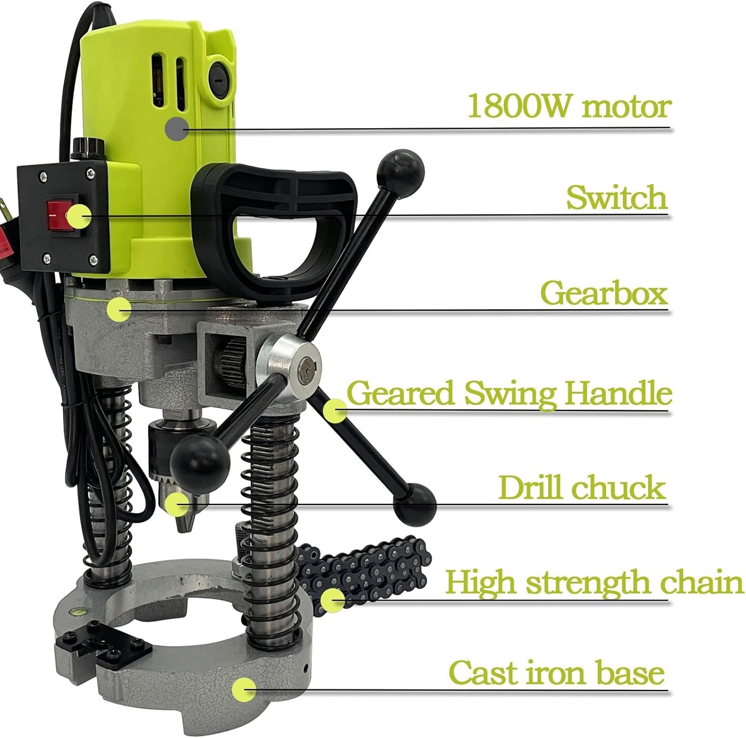 Pipe Punching Machine,Adjustable Speed Electric Punch,Opening Diameter 25-114Mm, Chain Punching Tool,for Punching Steel,Aluminum and Copper Fire Protection Pipes