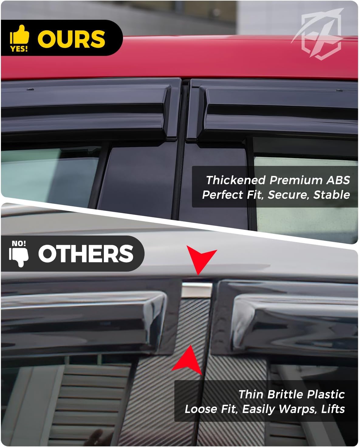 Xprite Window Visors Rain Guards Compatible with 2021-2026 11th Gen Honda Civic Sedan (FE) & Hatchback (FL1, FL4, FL5), Mugen-Style JDM Side Window Deflectors Vent Visor Shades, 4PCS