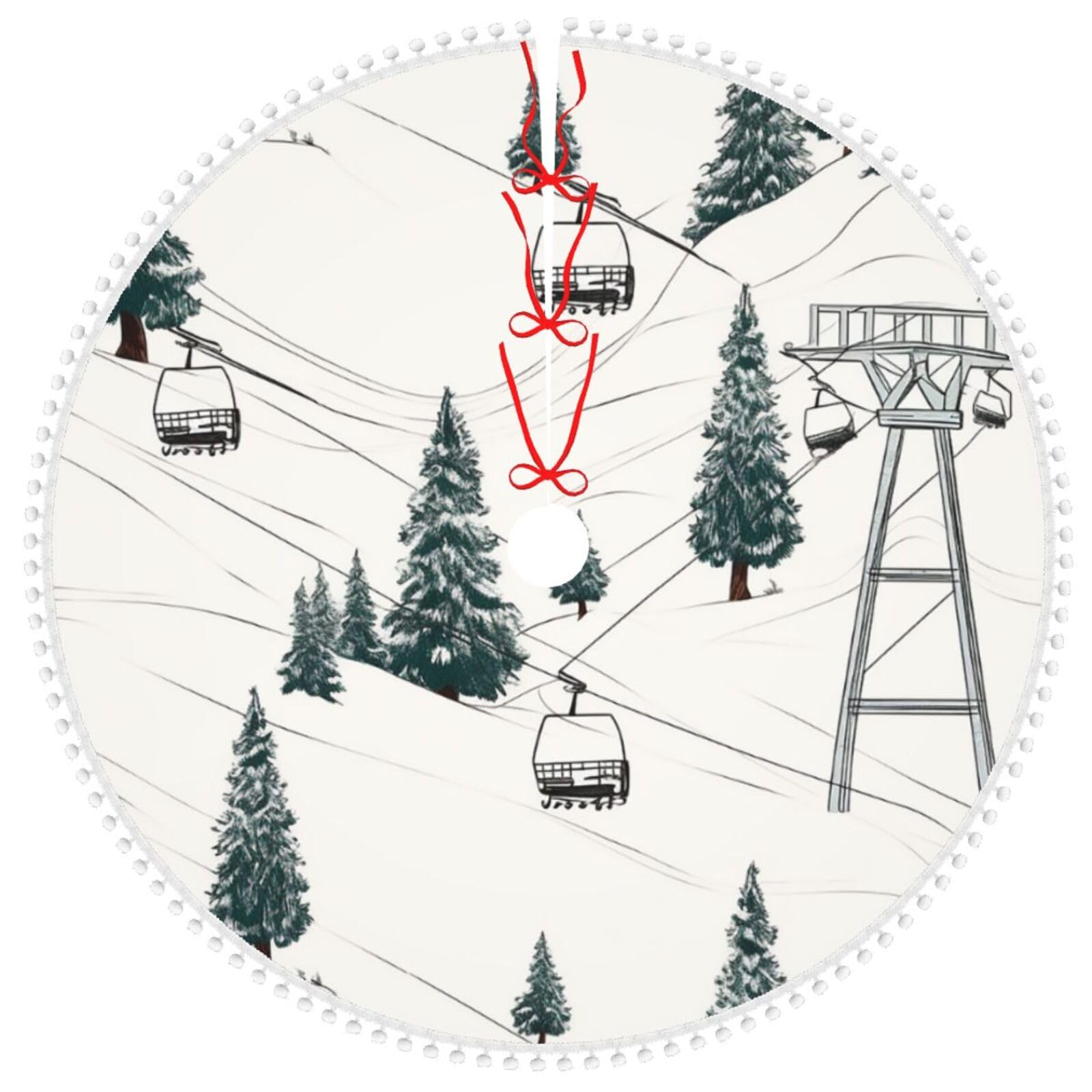 Jupe de sapin de Noël 122 cm pour cacher le pied et retenir les aiguilles de pin